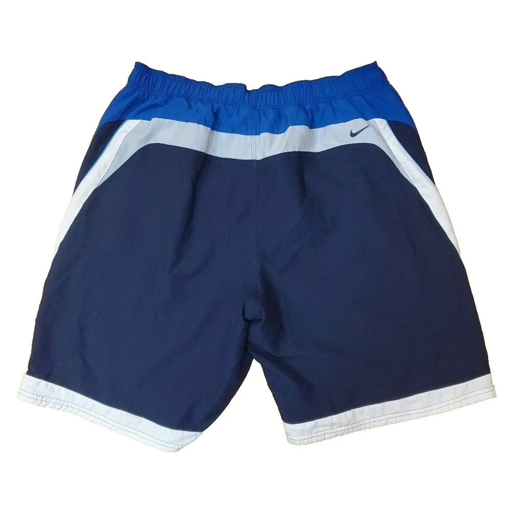 Nike Swim Trunks Men's XL Blue Lined Waist Mesh Lined Shorts